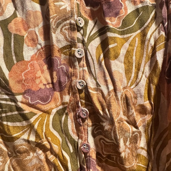 NWT Lovestitch Floral Button-Up 3/4 inch Sleeve Blouse Size Large - Picture 5 of 8